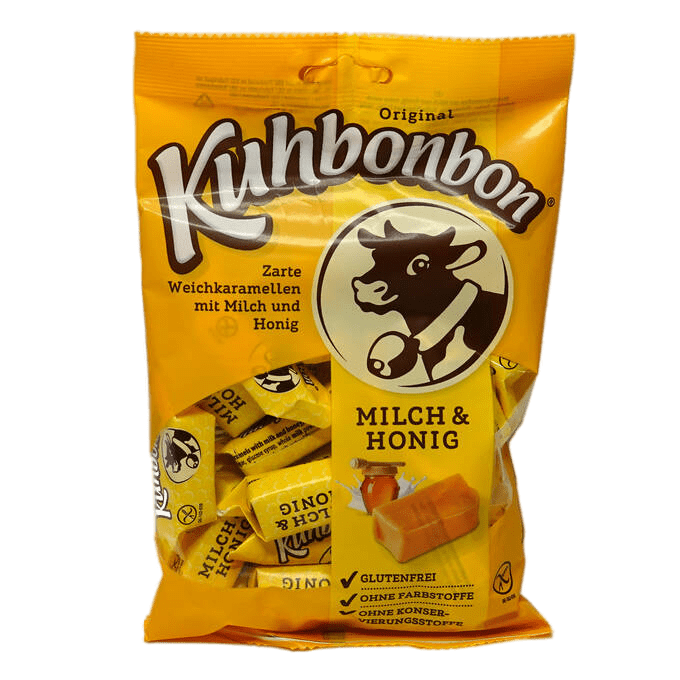 Krówki Kuhbonbon o smaku mleka z miodem, cukierki bezglutenowe - 200 g
