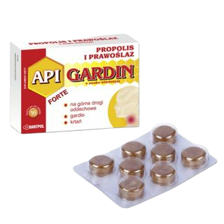 API GARDIN FORTE - pastylki do ssania Propolis i Prawoślaz o smaku wiśniowym