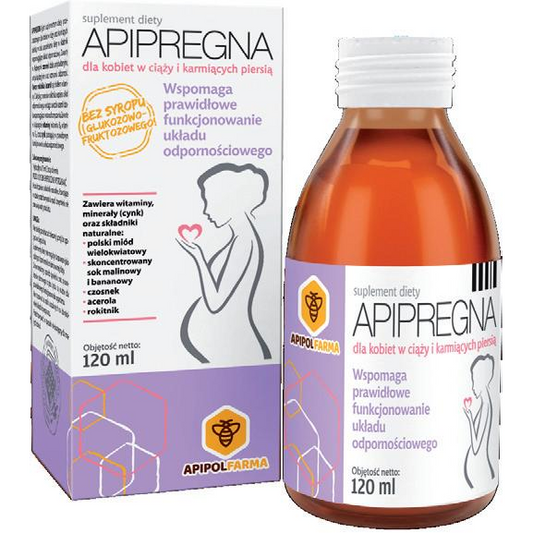 Apipregna, płyn dla kobiet w ciąży i karmiących piersią, 120 ml