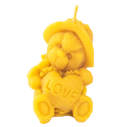 Wax candle "Bear with Heart"