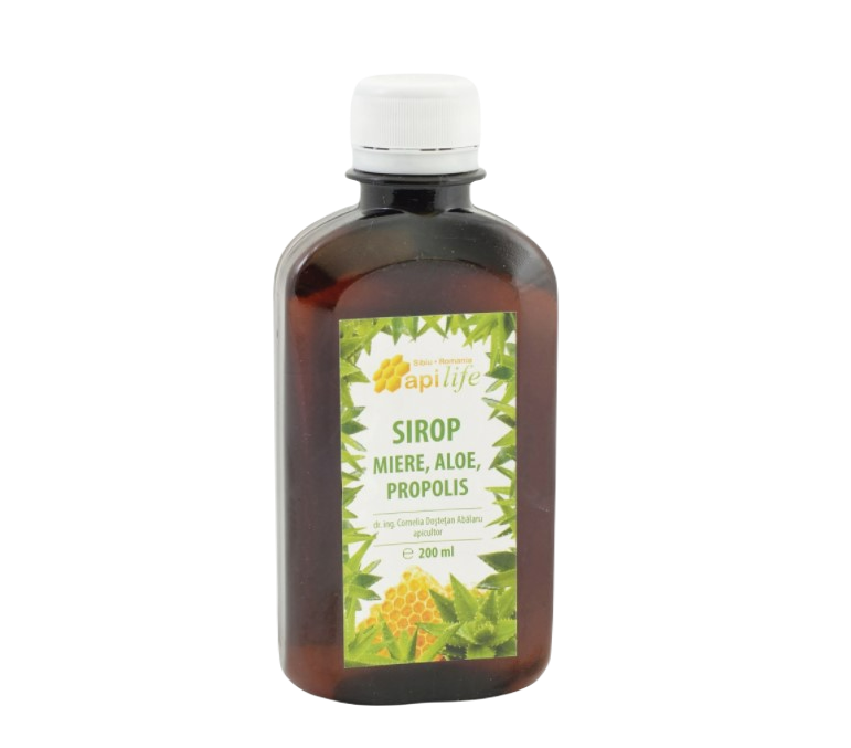 Apitherapy syrup with honey (honey, aloe, propolis) - 200 ml
